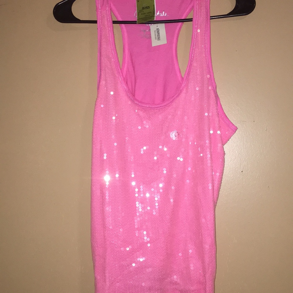 Aeropostale sequin pink tank top